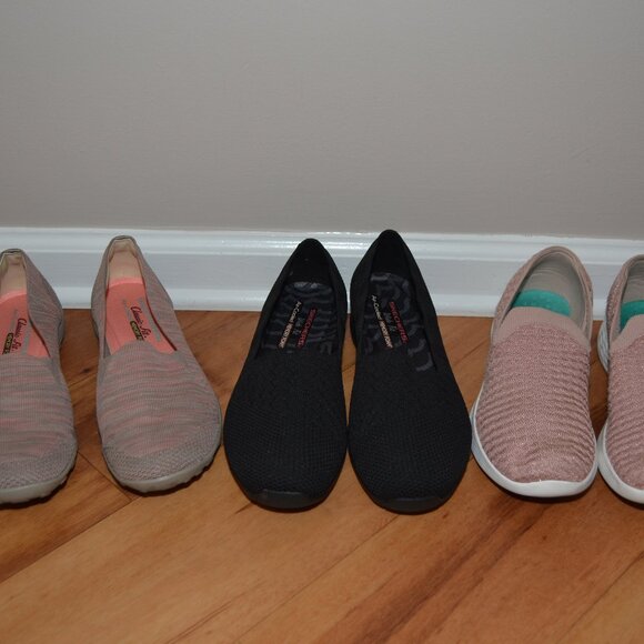 Skechers Slip on Comfy Memory Foam LOT of 3 air cooled sneakers, 9.5 - Picture 1 of 14